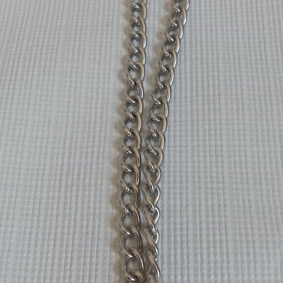 Black Butler Ciel Phantomhive Silver Toned Curb Link Dog Tag Pendant Necklace - Picture 5 of 8